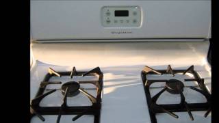 Frigidaire gas stove  4 burner oven broiler storage [upl. by Atekihs]