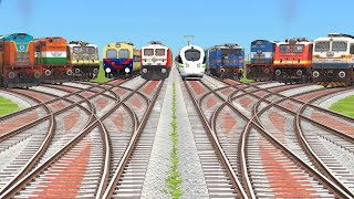 X RAILGADI CROSSING ON CORVED BRANCHED RISKY RAILROAD TRICKS DAIMOND RAILROAD TRACKS NTGtrain [upl. by Ainivad]