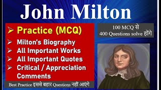 John Milton multiple choice Questions Learn how to answer every option get 400 questions on Milton [upl. by Aeriell176]