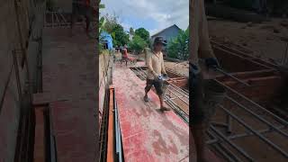 Casting concrete for beams in ground floor  construction  structure construction building home [upl. by Nilerual398]