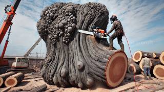 The Greatest Wood Cutting And Sawing Factory Do You Think This Tree Is 6000 Years Old [upl. by Atekan647]