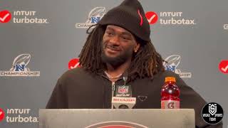 BRANDON AIYUK ON CRAZY CATCH IN NFC CHAMPIONSHIP GAME SPEAKS ON BREAKING THROUGH TO SUPER BOWL [upl. by Falk110]