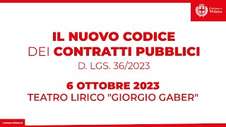 Il nuovo codice dei contratti pubblici  D LGS 362023 [upl. by Chevalier]