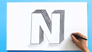 3D Letter Drawing  N [upl. by Aremat]