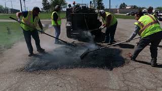 Road Repair FAST with Cimline and Maxwell Products Mastic Watch road repair in real time [upl. by Maice]