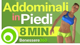 Esercizi Addominali in Piedi  Allenamento di 8 Minuti [upl. by Eimmelc]