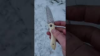 Chevêche linerlock sur cpbearing Damasteel steel and warthog ivory [upl. by Dadelos]