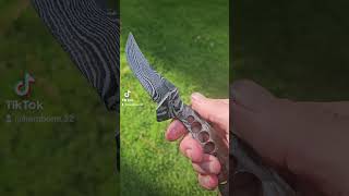 Custom Sharpfinger fypviral fypyoutube cutlery blade edcknife damascus [upl. by Penland]