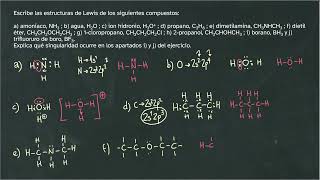 Estructuras de Lewis para varios compuestos inorgánicos y orgánicos [upl. by Yajet477]