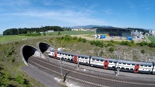 Trains From The Air  Switzerland Highspeed  Zug trainfart train [upl. by Ahsilad581]