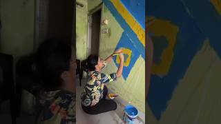 My First Wall Painting ❤️🔥 Stair Makeover 😍 makeover stairs home painting wall homedecor [upl. by Buderus]