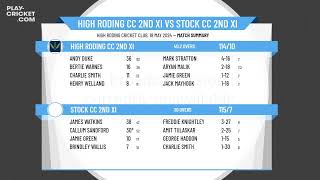 High Roding CC 2nd XI v Stock CC 2nd XI [upl. by Ianthe]