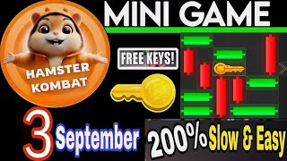 3 September 🔑🐹 Puzzle Trick P2E Hamster Kombat Mini Game Solved Slow Step 🎮 Plus Daily Cipher [upl. by Navaj]