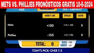 New York Mets vs Philadelphia Phillies 1062024 Pronósticos GRATIS de la MLB para Hoy [upl. by Cost755]