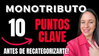 RECATEGORIZACIÓN MONOTRIBUTO 2024 ​💥 👀​​ ¡MIRÁ este video ANTES de MODIFICAR la CATEGORÍA [upl. by Nicholle]