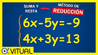 🚀 Cómo resolver SISTEMA de ECUACIONES de 2x2 ► Método de REDUCCIÓN ELIMINACIÓN o Suma y Resta [upl. by Hakon415]