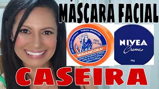 MÁSCARA FACIAL CASEIRA COM MINANCORA E CREME NIVEA DA LATINHA AZUL 💙 [upl. by Yentruoc]