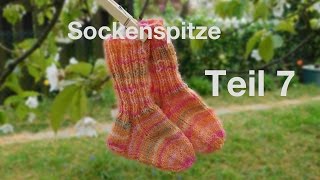 BABYSOCKEN  KINDERSOCKEN STRICKEN  TEIL 7 Die Spitze [upl. by Nelle913]