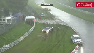 24H Nürburgring Nordschleife 2016  UnwetterChaos  Regen amp Hagel bis Rennabbruch [upl. by Wood]