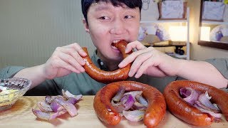 Real Eating Sound Real Kielbasa Sausages Mukbang ASMR [upl. by Drogin]