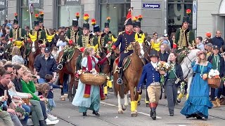 Sechseläuten 2024 Umzug in Zürich zum Böögg ⛄️ 4K [upl. by Atiral]