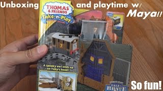 Thomas the Tank Engine amp Friends Toby amp the Spooky Barn Take N Play Unboxing [upl. by Taft]