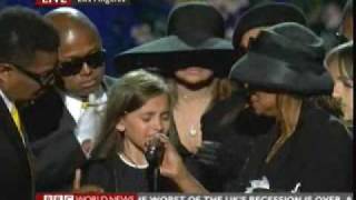 Michael Jackson Memorial  Daughter Paris Says Goodbye [upl. by Spracklen]