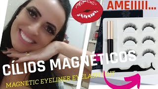 COMO COLOCARUSAR CÍLIOS POSTIÇOS MAGNÉTICOSMAGNETIC EYELINER EYELASH SUITTESTEI [upl. by Doersten]