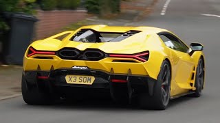 Supercars in Alderley edge Lamborghini revuelto Lamborghini miura Ferrari 488 pista Mclaren 750 [upl. by Llehctim59]