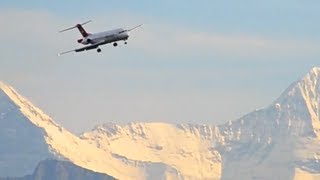 Swiss Alps Approach  Fokker 100 HD [upl. by Arvo]