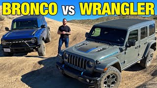 Ford Bronco vs Jeep Wrangler 4xe HeadtoHead Comparison [upl. by Womack]