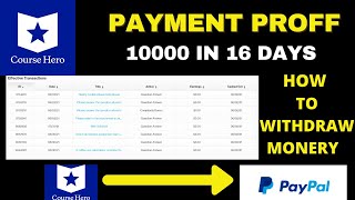 Course hero payment Proofhow to withdraw money from course hero to paypal My first withdrawal [upl. by Oicnerolf]