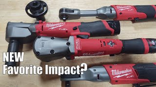 Milwaukee Tool M12 FUEL 38quot amp 12quot Right Angle Impact Wrench Review  New Favorite Tool 2564 2565 [upl. by Ocko]