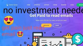 clicks genie how to create click genie account and read 1012 email earn 50 dollar every month🤩 [upl. by Market]