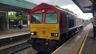 66093 passing through chesterfield on 6D17 1148 Tunstead Sdgs to Elstow Redland Sdg [upl. by Yanttirb70]