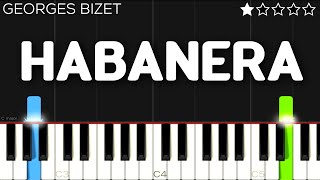 Georges Bizet  Habanera  Carmen  EASY Piano Tutorial [upl. by Harwell]