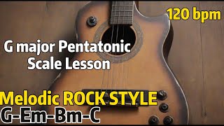 G Major Energetic Rock Backing Track  5 Positions Major Pentatonic  Lesson 120 bpm Backing tracks [upl. by Osher]