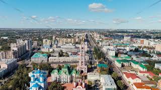 Tambov Russia Belfry of the monastery of Our Lady of Kazan Tambov Aerial View [upl. by Nerat114]