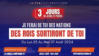 🔴 3 JOURS DE JEÛNE ET PRIÈRE  THEME  DES ROIS SORTIRONT DE TOI  MERCREDI 070824 MATIN [upl. by Zoi196]