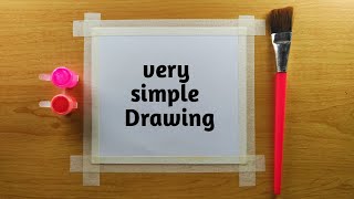 Very Simple paintingdrawing for beginners easy painting ideas 🥰❤️ [upl. by Nemzaj]