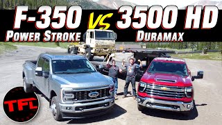 New HD RECORD 2023 Ford F350 vs 2024 Chevy Silverado 3500HD on the Worlds Toughest Towing Test [upl. by Tenaej617]