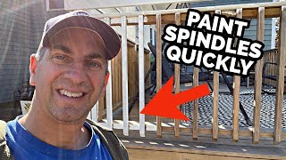 How To Paint Railing Spindles  The Easy Way [upl. by Ardel536]