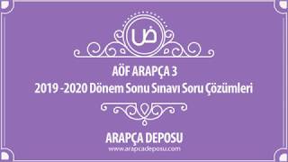 AÖF Arapça 3  2019  2020 Dönem Sonu Çıkmış Soru Çözümleri [upl. by Arbe]