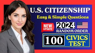 2024 official 100 civics questions and answers in random order  US citizenship interview 2024 [upl. by Estel]