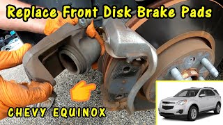 How to Replace Front Disc Brake Pads 2010 to 2022 Chevy Equinox [upl. by Claresta]