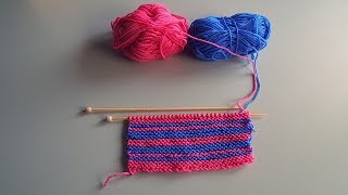 Comment changer de couleur de fil au tricot sur des mailles endroit [upl. by Eisele50]