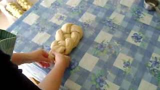 Braiding Challah Bread from Two strands [upl. by Irtimed]