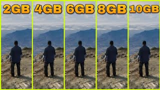 GTA 5 RAM COMPARISON 2GB VS 4GB VS 6GB VS 8GB VS 12 GB [upl. by Henni]