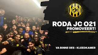 VA BINNE OES I Feest in kleedkamer Roda JC O21 na promotie 🍾 [upl. by Annahael937]