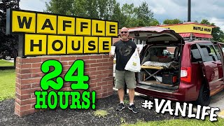 Living at Waffle House for 24 Hours • Stealth Camping [upl. by Nerdna757]